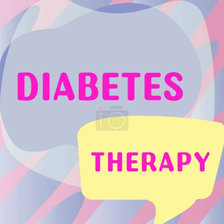 Foto de Leyenda del texto que presenta la terapia de la diabetes, el concepto del negocio apunta a alcanzar resultados medios más bajos de la glucosa en sangre - Imagen libre de derechos