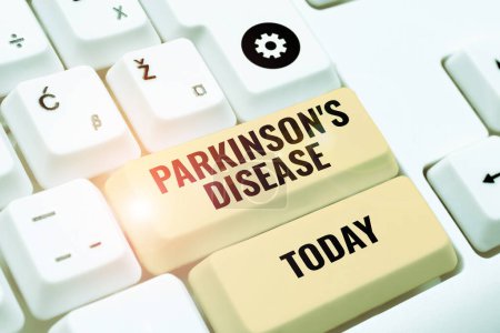 Foto de Texto que muestra inspiración Enfermedad de Parkinsons, Visión general del negocio trastorno del sistema nervioso que afecta el movimiento y las capacidades cognitivas - Imagen libre de derechos