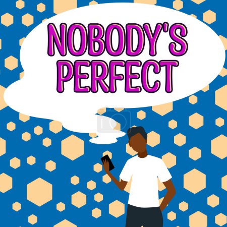 Foto de Exhibición conceptual Nobodys Perfect, Concepto que significa que todos cometen errores o faltas - Imagen libre de derechos