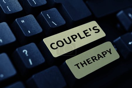 Photo for Writing displaying text Couples Therapy, Business concept treat relationship distress for individuals and couples - Royalty Free Image
