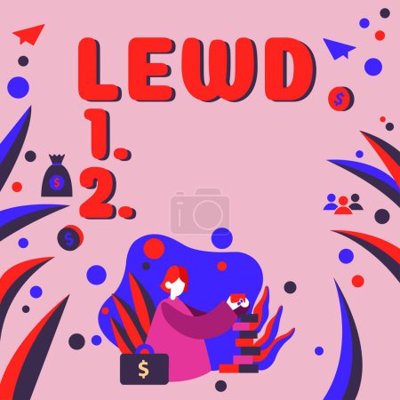 Foto de Leyenda conceptual Lewd, concepto de negocio sucio, crudo y ofensivo de una manera sexual - Imagen libre de derechos