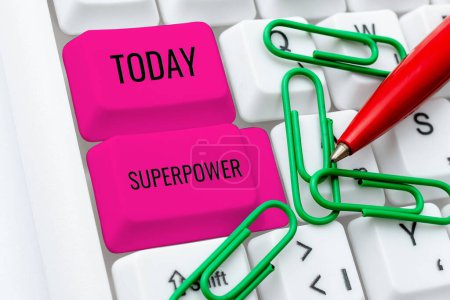 Photo for Inspiration showing sign Superpower, Internet Concept a power or ability of a kind enables and enforces the bearer - Royalty Free Image