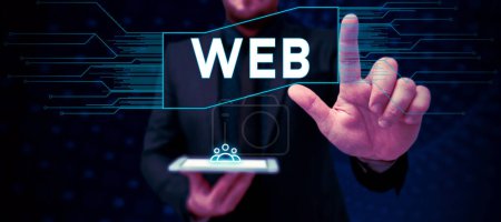 Photo for Inspiration showing sign Web, Business concept a system of Internet servers that support specially formatted documents - Royalty Free Image