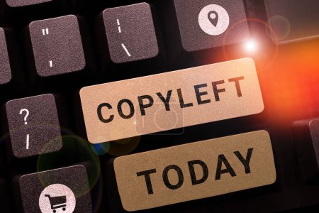 Foto de Texto manuscrito Copyleft, Word Escrito a la derecha para usar, modificar, copiar y compartir libremente software, obras de arte - Imagen libre de derechos