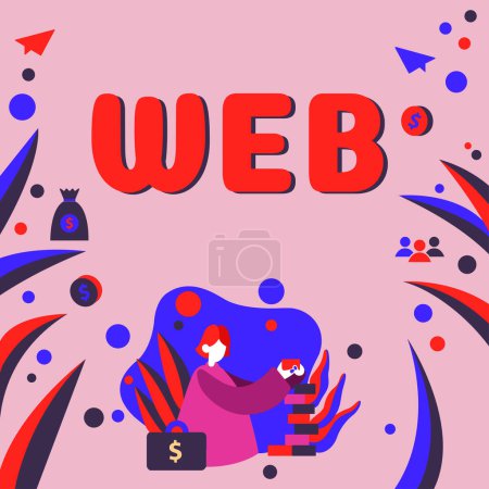 Photo for Inspiration showing sign Web, Business concept a system of Internet servers that support specially formatted documents - Royalty Free Image