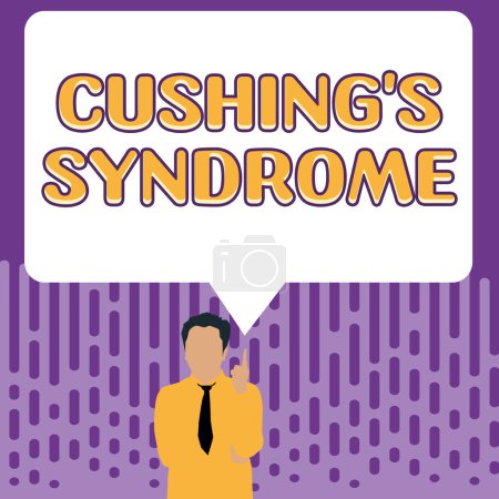 Téléchargez les photos : Écriture d'afficher le texte Syndrome de Cushings, Business met en valeur un trouble causé par la surproduction d'hormones corticostéroïdes - en image libre de droit