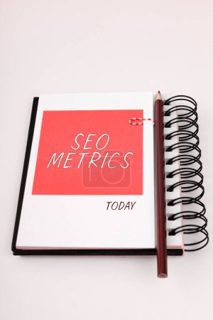 Photo for Text sign showing Seo Metrics, Word Written on measure the performance of website for organic search results - Royalty Free Image