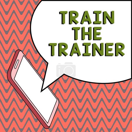 Foto de Exhibición conceptual Tren El Entrenador, Concepto de Internet identificado para enseñar mentor o entrenar a otros asisten a clase - Imagen libre de derechos