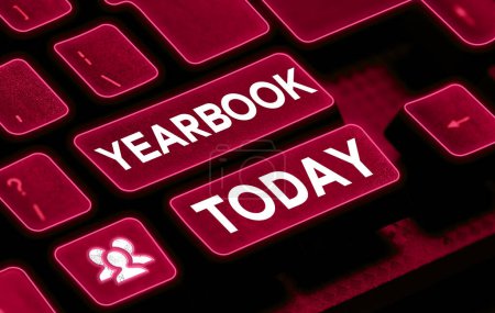 Photo for Handwriting text Yearbook, Word for publication compiled by graduating class as a record of the years activities - Royalty Free Image