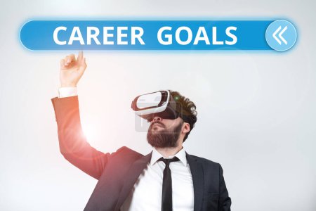 Photo for Inspiration showing sign Career Goals, Business showcase profession that an individual intends to pursue in his career - Royalty Free Image