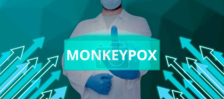 Photo for Hand writing sign Monkeypox, Business showcase poxvirus of Africa caused by chiefly in wild rodents and primates - Royalty Free Image