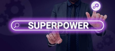 Photo for Conceptual display Superpower, Business showcase a power or ability of a kind enables and enforces the bearer - Royalty Free Image