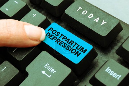 Photo for Text showing inspiration Postpartum Depression, Word Written on a mood disorder involving intense depression after giving birth - Royalty Free Image