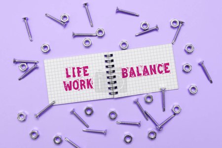 Foto de Signo de texto que muestra Life Work Balance, Concepto que significa estabilidad que una persona necesita entre su trabajo y su tiempo personal - Imagen libre de derechos