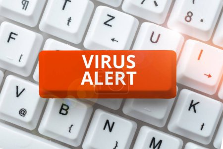 Téléchargez les photos : Texte inspirant Virus Alert, Business approach message avertissement d'une menace de virus informatique inexistante - en image libre de droit