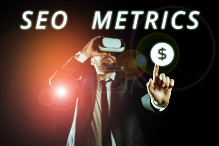 Photo for Text showing inspiration Seo Metrics, Word Written on measure the performance of website for organic search results - Royalty Free Image