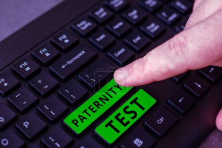 Téléchargez les photos : Inspiration montrant le signe Test de paternité, Aperçu de l'entreprise un test d'ADN pour déterminer si un homme donné est le père biologique - en image libre de droit