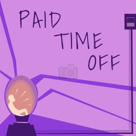Téléchargez les photos : Légende conceptuelle Temps libre payé, Internet Concept Recevoir des paiements pour des moments où vous ne travaillez pas - en image libre de droit