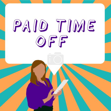 Téléchargez les photos : Affichage conceptuel Temps libre payé, Approche d'affaires Recevoir des paiements pour des moments où vous ne travaillez pas - en image libre de droit