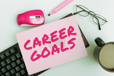 Photo for Text showing inspiration Career Goals, Business concept profession that an individual intends to pursue in his career - Royalty Free Image