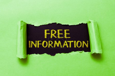 Foto de Inspiración mostrando signo Información gratuita, conocimiento de la idea de negocio obtenido de la investigación, estudio o instrucción de forma gratuita - Imagen libre de derechos