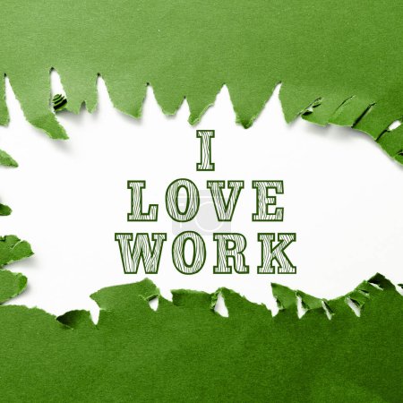 Foto de Escribir mostrando texto I Love Work, Internet Concept High self-stem estar cómodo con su trabajo - Imagen libre de derechos
