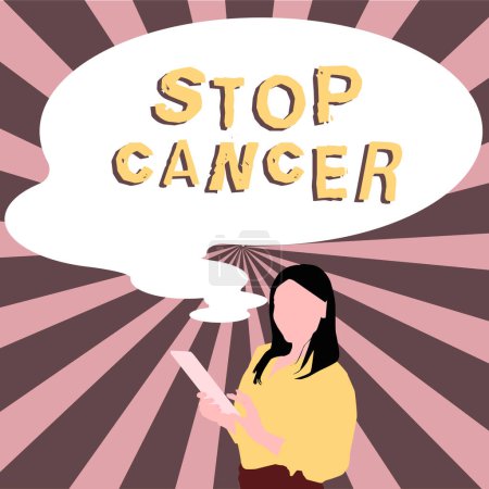 Téléchargez les photos : Écriture de texte Stop Cancer, Word for Practice of taking active measures to cut the rate of cancer - en image libre de droit