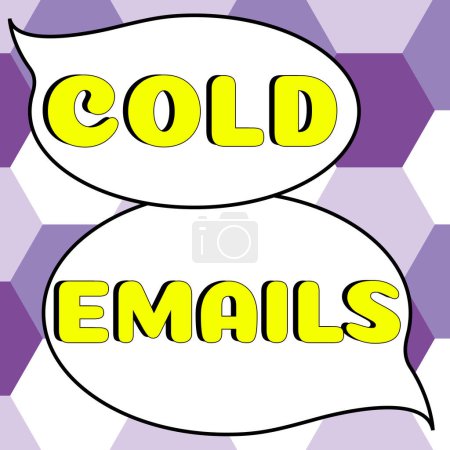 Photo for Inspiration showing sign Cold Emails, Internet Concept unsolicited email sent to a receiver without prior contact - Royalty Free Image