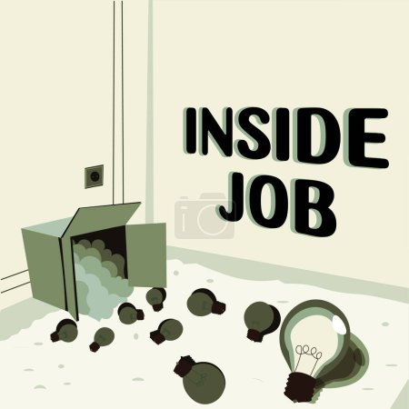 Foto de Escribir mostrando texto Inside Job, Concepto de Internet hecho con la ayuda de alguien en una posición dentro de una organización o grupo - Imagen libre de derechos