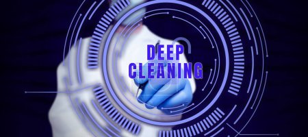 Photo for Inspiration showing sign Deep Cleaning, Concept meaning an act of thoroughly removing dirt and grime from something - Royalty Free Image