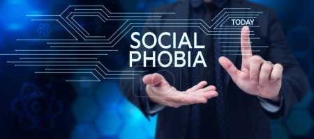 Photo for Conceptual display Social Phobia, Conceptual photo overwhelming fear of social situations that are distressing - Royalty Free Image