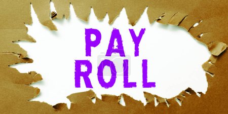Foto de Texto que presenta Pay Roll, Idea de negocio Cantidad de sueldos y salarios pagados por una empresa a sus empleados - Imagen libre de derechos