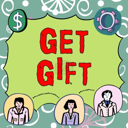 Foto de Señal mostrando Get Gift, Foto conceptual algo que usted da sin recibir nada a cambio - Imagen libre de derechos