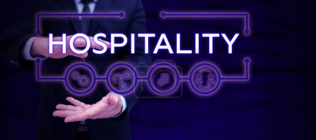 Photo for Conceptual display Hospitality, Internet Concept the friendly and generous reception and entertainment of guests - Royalty Free Image