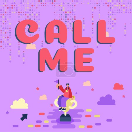 Foto de Visualización conceptual Call Me, Concepto que significa Pedir comunicación por teléfono para hablar de algo - Imagen libre de derechos