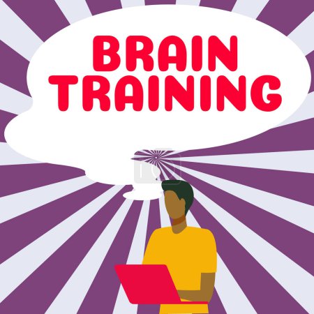 Foto de Signo que muestra entrenamiento cerebral, concepto que significa actividades mentales para mantener o mejorar las habilidades cognitivas - Imagen libre de derechos