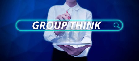 Photo for Conceptual display Group Think, Business idea gather either formally or informally to bring up ideas - Royalty Free Image