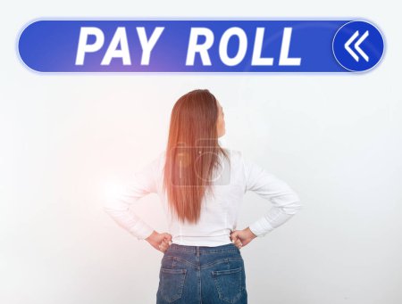 Foto de Escribir mostrando texto Pay Roll, escaparate de negocios Cantidad de salarios y salarios pagados por una empresa a sus empleados - Imagen libre de derechos