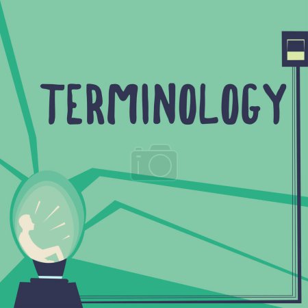 Foto de Leyenda conceptual Terminología, Concepto de negocio Términos utilizados con particular aplicación técnica en estudios - Imagen libre de derechos