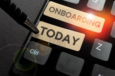 Handschriftlicher Text Onboarding, Geschäftskonzept Aktionsprozess zur Integration eines neuen Mitarbeiters in eine Organisation