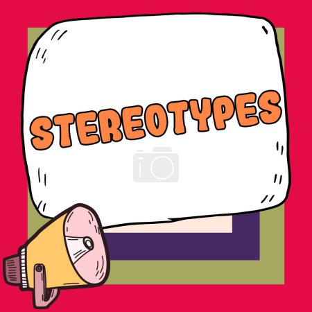 Photo for Handwriting text Stereotypes, Business approach any thought widely adopted by specific types individuals - Royalty Free Image