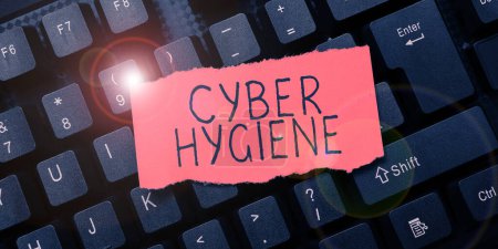 Photo for Inspiration showing sign Cyber Hygiene, Business concept steps that computer users take to improve their cyber security - Royalty Free Image