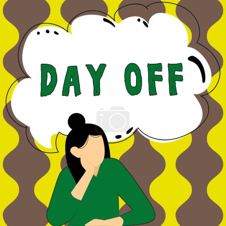 Photo for Handwriting text Day Off, Conceptual photo when you do not go to work even though it is usually a working day - Royalty Free Image