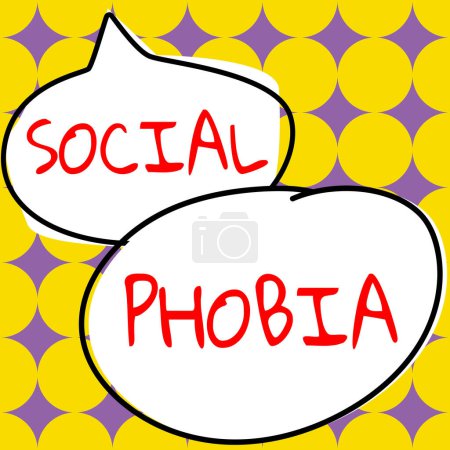 Photo for Text caption presenting Social Phobia, Concept meaning overwhelming fear of social situations that are distressing - Royalty Free Image
