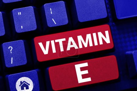Foto de Inspiración mostrando signo Vitamina E, Concepto que significa Antioxidante Protege el tejido corporal del daño causado por sustancias - Imagen libre de derechos