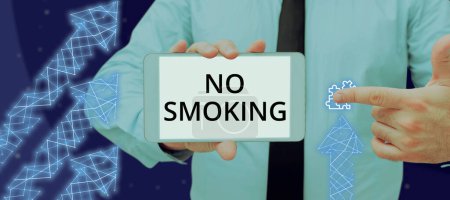 Foto de Inspiración mostrando signo No Fumar, Foto conceptual usando tabaco está prohibido en este lugar - Imagen libre de derechos