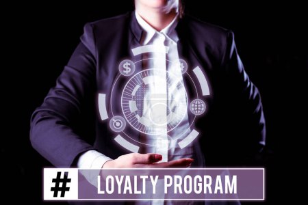 Foto de Leyenda conceptual Programa de Lealtad, Palabra Escrito en esfuerzo de marketing que proporcionan incentivos para repetir clientes - Imagen libre de derechos