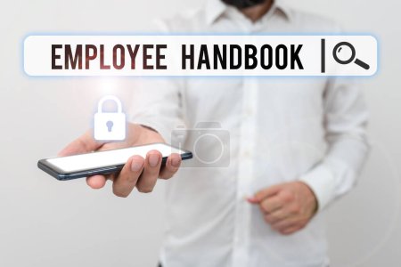 Conceptual display Employee Handbook, Business showcase Dokument, das eine Betriebsprozedur des Unternehmens enthält