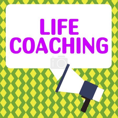 Photo for Hand writing sign Life Coaching, Concept meaning Improve Lives by Challenges Encourages us in our Careers - Royalty Free Image