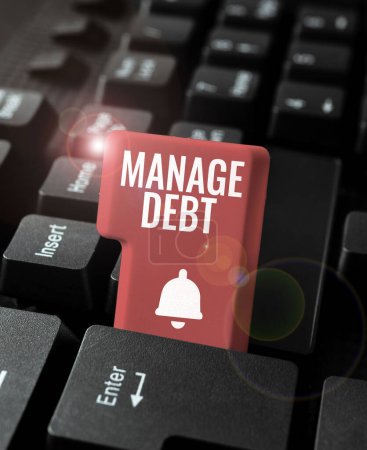 Bildunterschrift: Manage Debt, Wort für inoffizielle Vereinbarung mit ungesicherten Gläubigern zur Rückzahlung